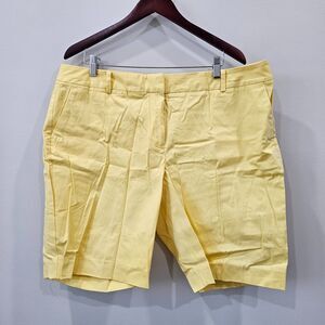 Talbots Womens Bermuda Short Petite 16P Yellow Mid Rise Casual Summer Resort